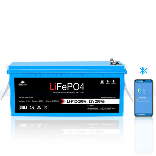 12V 200AH LiFePO4 Deep Cycle Lithium Battery / Bluetooth /Self-heating / IP65