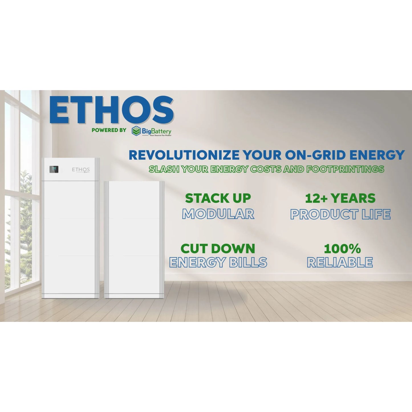 48V ETHOS 5.12kWh Stackable Battery Module
