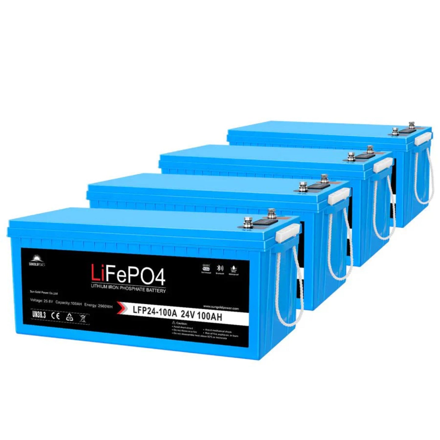 24V 100AH LiFePO4 Deep Cycle Lithium Battery / Bluetooth /Self-heating / IP65