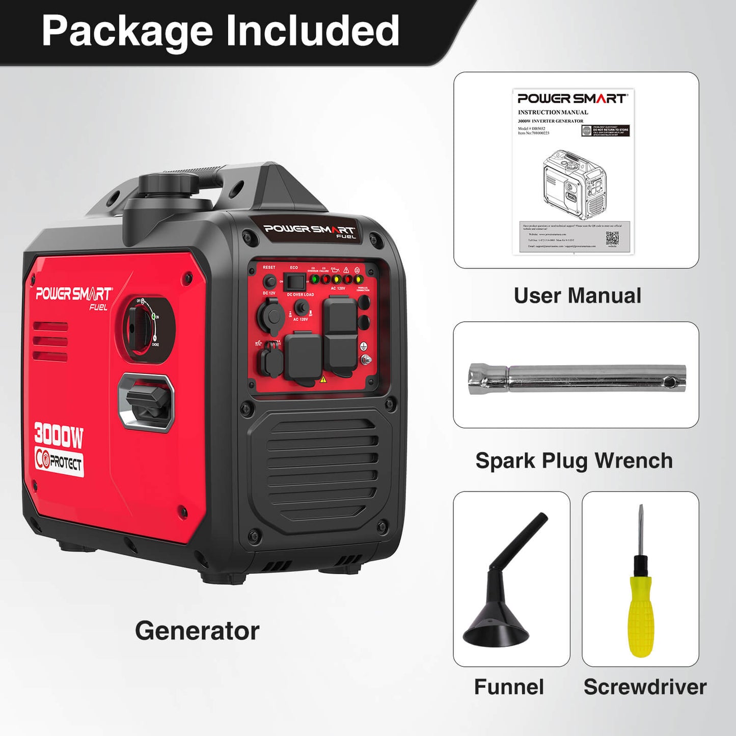 3000W Inverter Gas Generator w/ CO Alert (DB5032)