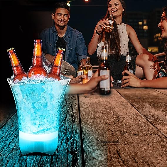 Lumi Chill Collapsible Ice Bucket & Bluetooth® Speaker with LED Party Light