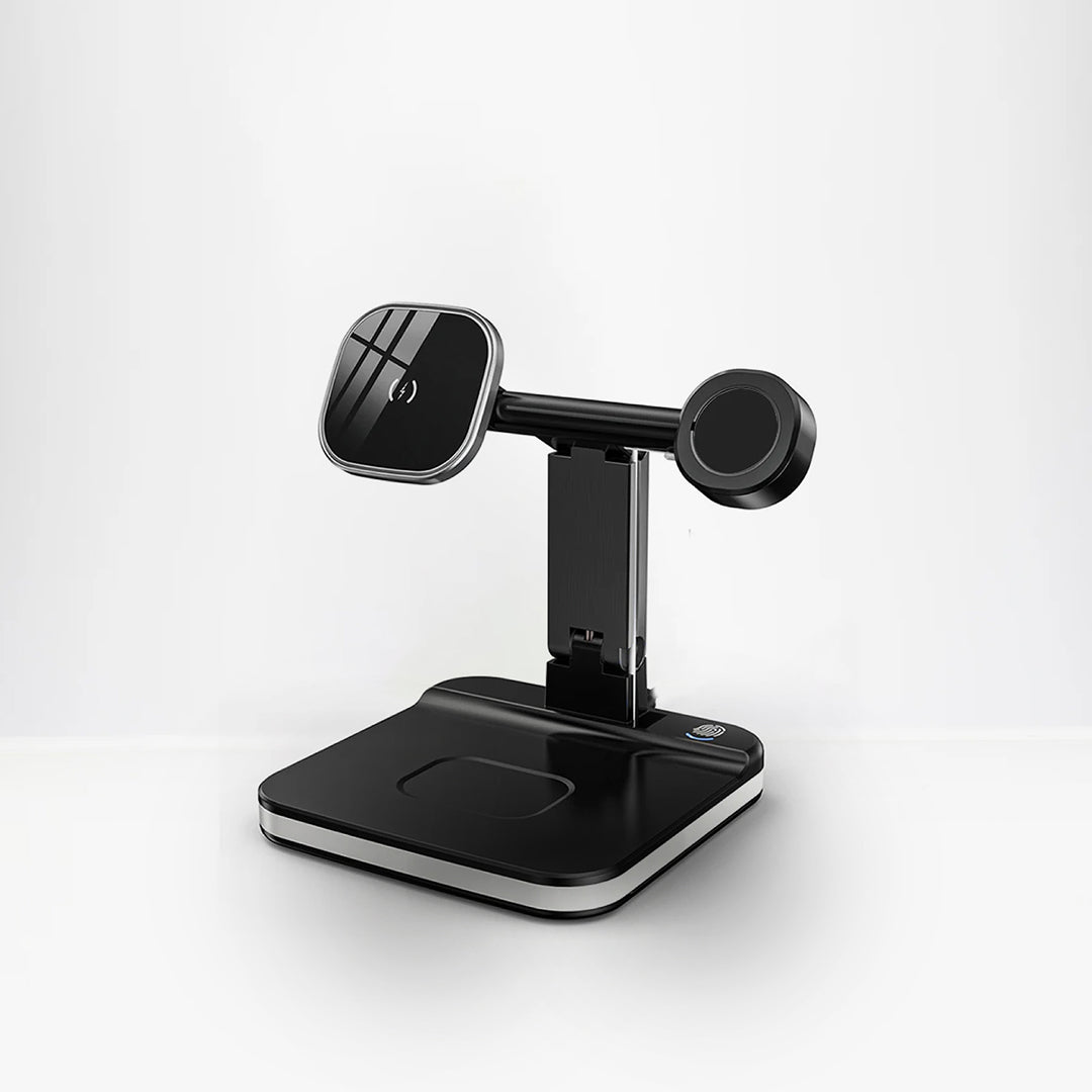 Magnetic Wireless Charger - Night LED Light - 4 in 1 Charging Station Dock