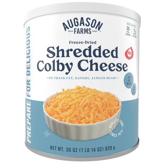 Freeze Dried Shredded Colby Cheese Can, 30 Servings