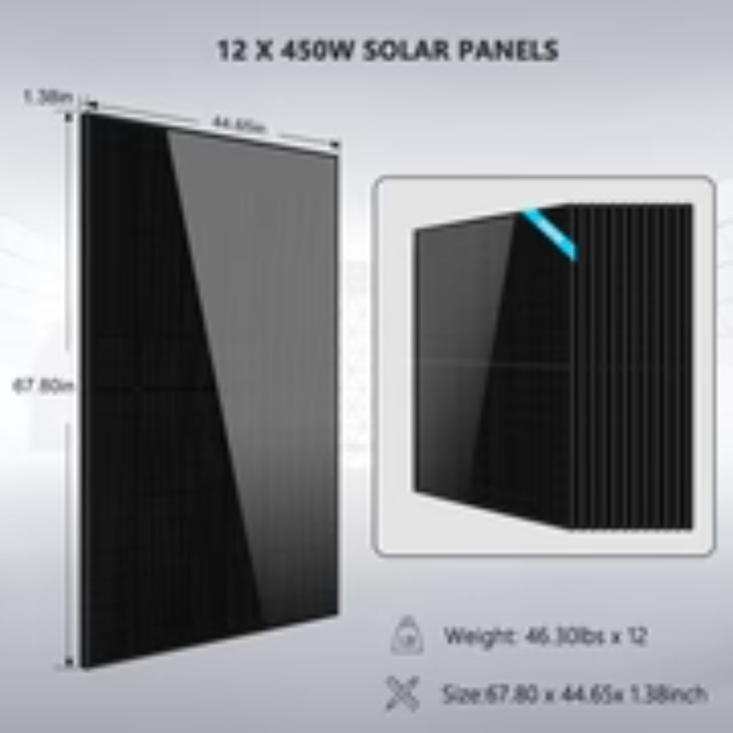 Complete OFF-GRID Solar Kit 12000W 48V 120V/240V Output 10.24KWH Lithium Battery 5400 Watt Solar Panel