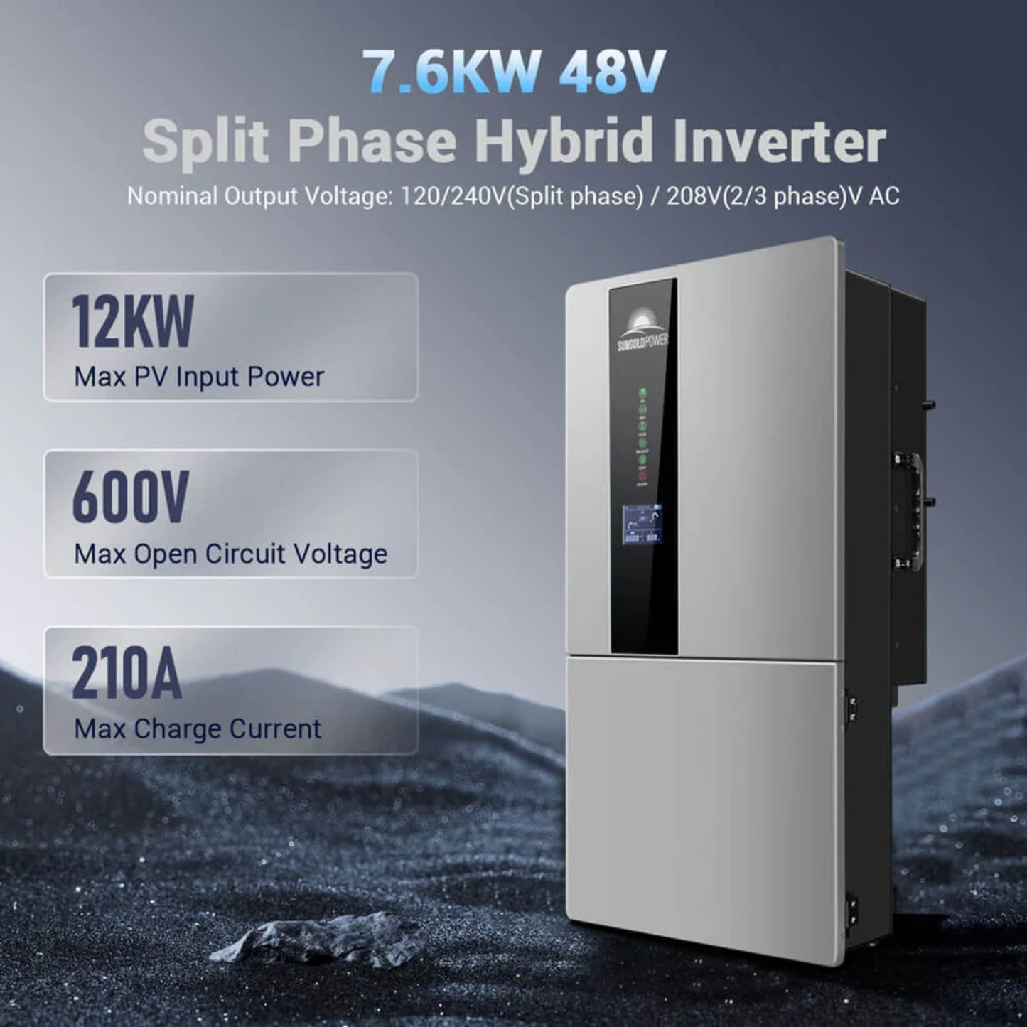 7.6KW Hybrid Inverter 48V Split Phase SGN7.6K1HB-48