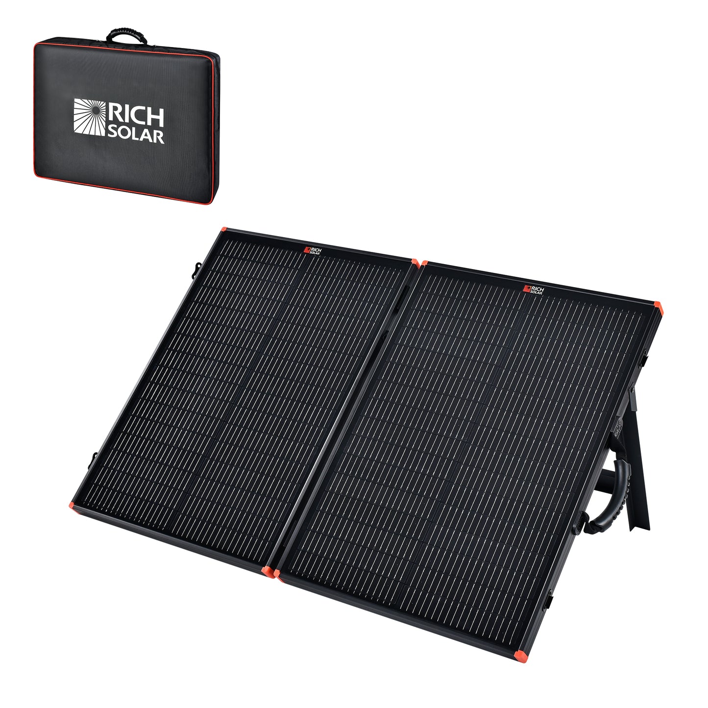 MEGA 100 Portable Briefcase Solar Panel | 100 Watt Portable Solar Panel | Premier 12V Portable Solar Panel for Generators, Power Stations, Vans | High Efficiency