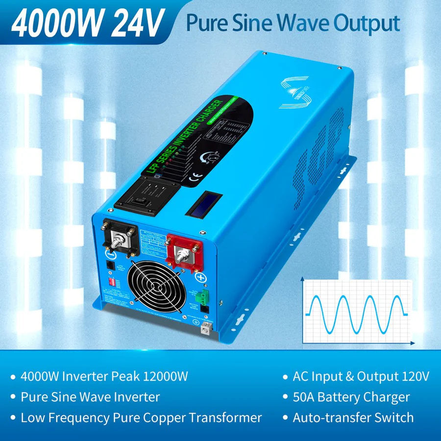 4000W DC 24V Pure Sine Wave Inverter With Charger