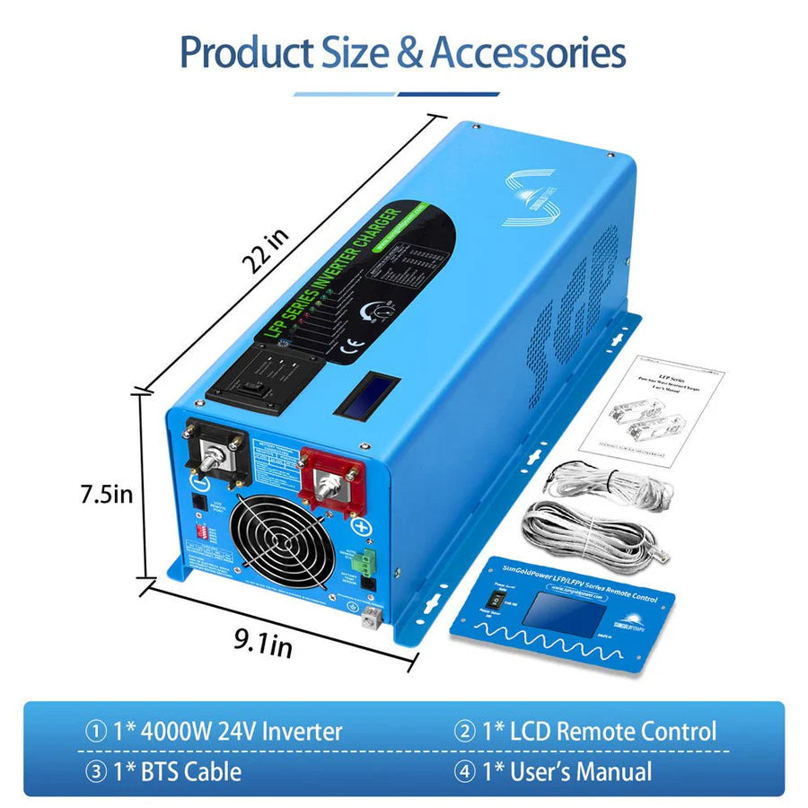 4000W DC 24V Pure Sine Wave Inverter With Charger