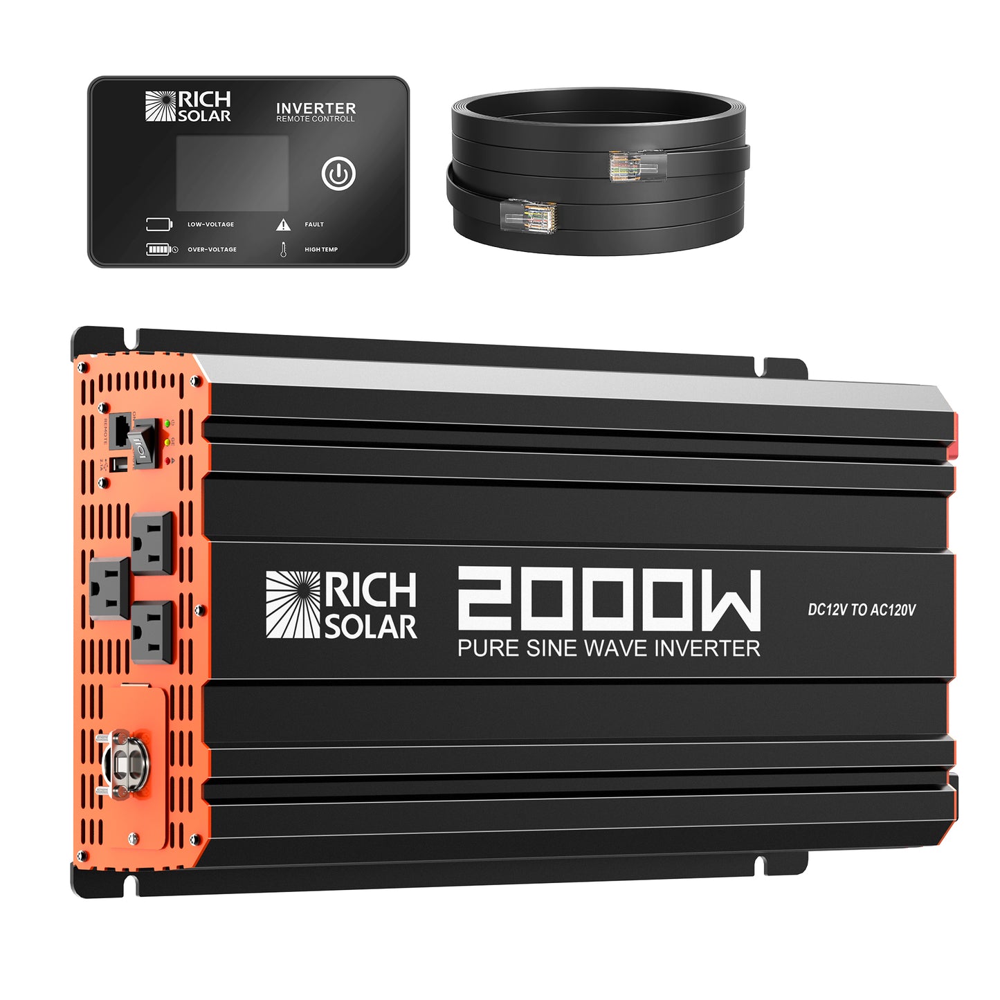 NOVA PURE 2K | 2000 Watt (2kW) 12 Volt Industrial Pure Sine Wave Inverter | Powerful 2000W 12V Off-Grid Inverter for RVs, Trailers, Campers, Vans, Trucks, Overlanders, Boats