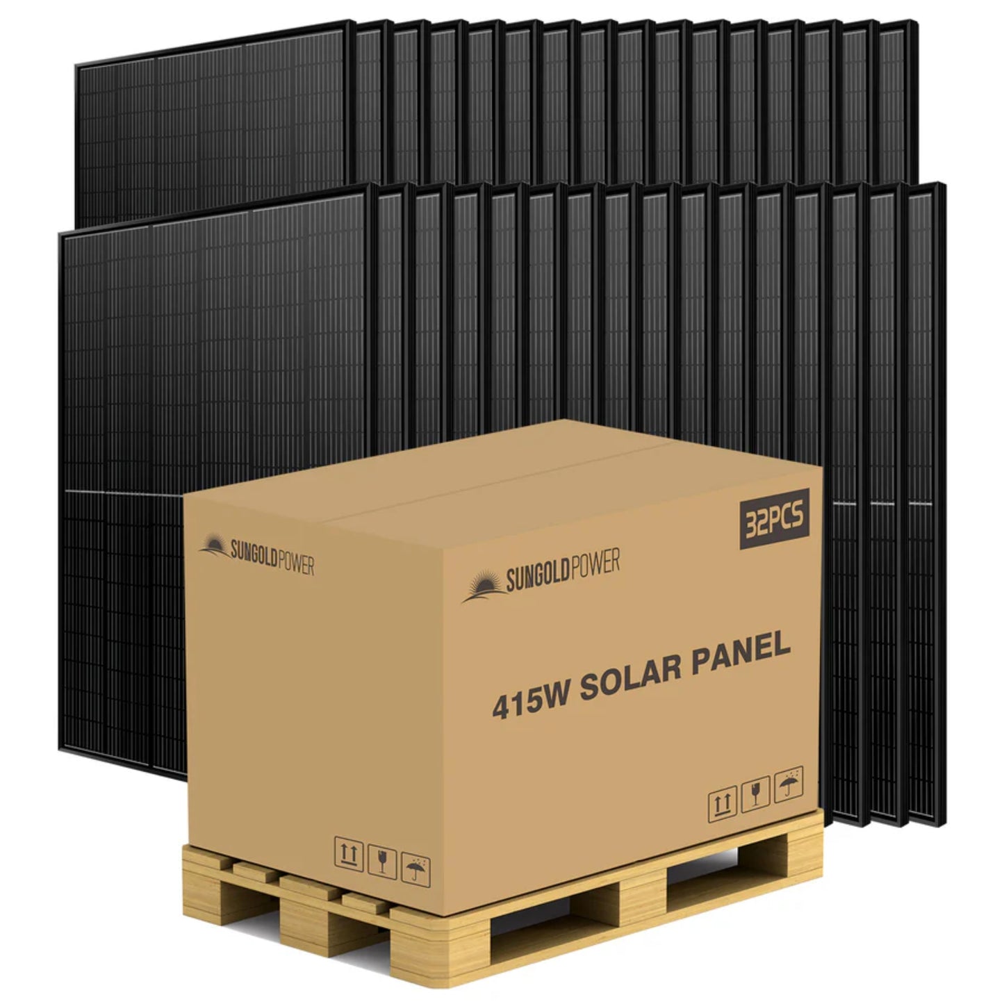 415W Mono Black PERC Solar Panel Full Pallet (32 Panels) UL 61730