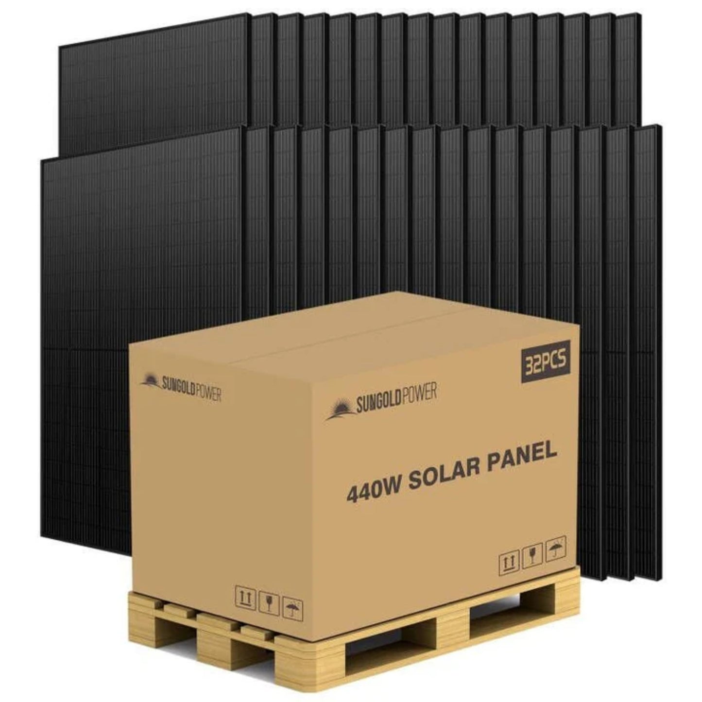 440W Mono Black PERC Solar Panel Full Pallet (32 Panels) UL 61730