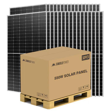 550W Mono PERC Solar Panel Full Pallet (32 Panels) UL 61730