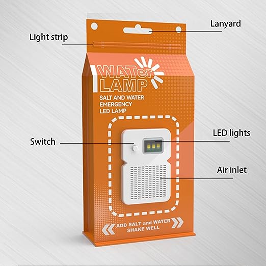 Emergency Light Salt Water Lamp, No Battery Required Portable Lantern for Hiking,Camping Essentials Survival Gear Outdoor Lamp for Power Outages Outdoor Activities Night Fishing Camping