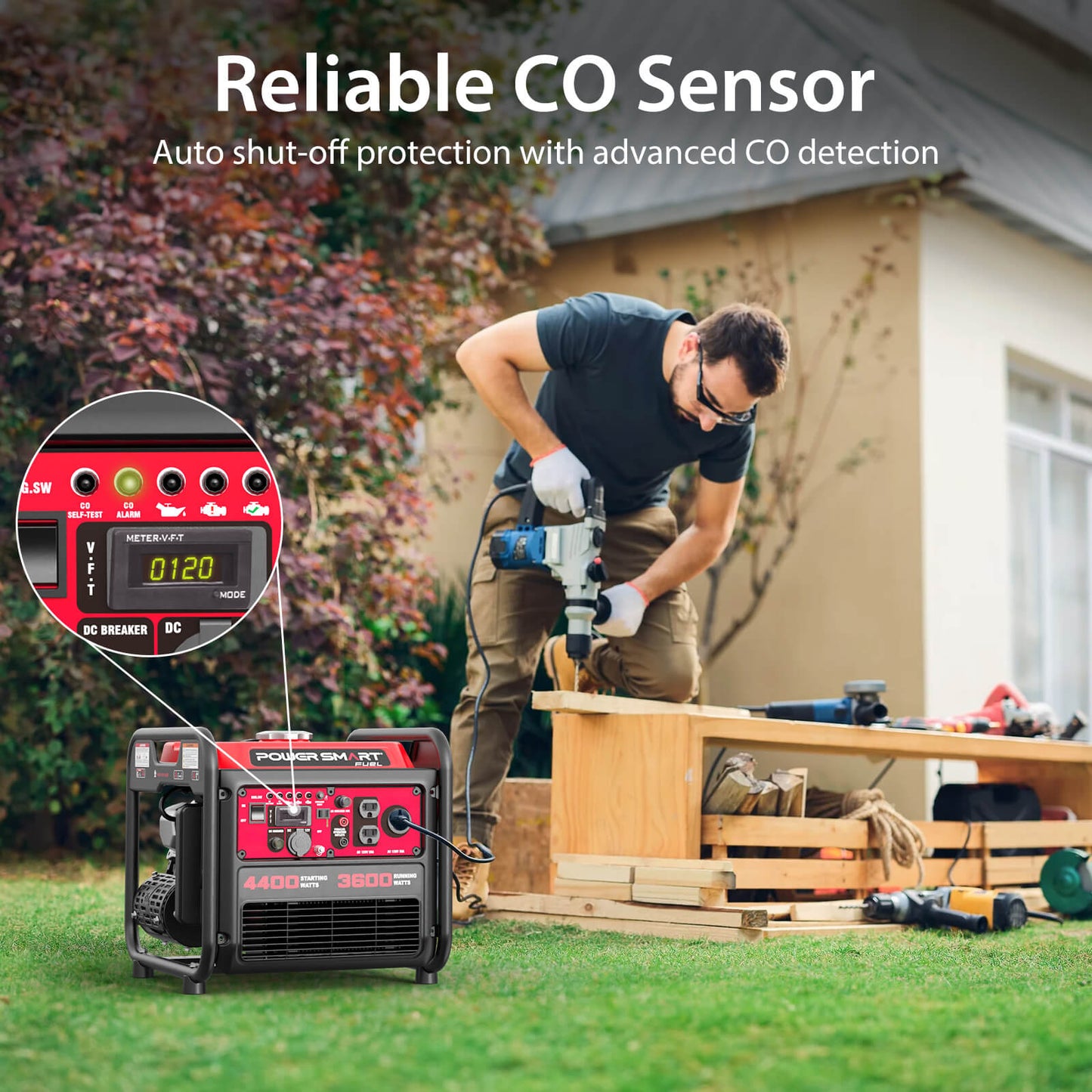 4400W Open Frame Inverter Generator w/ CO Alert DL5040C