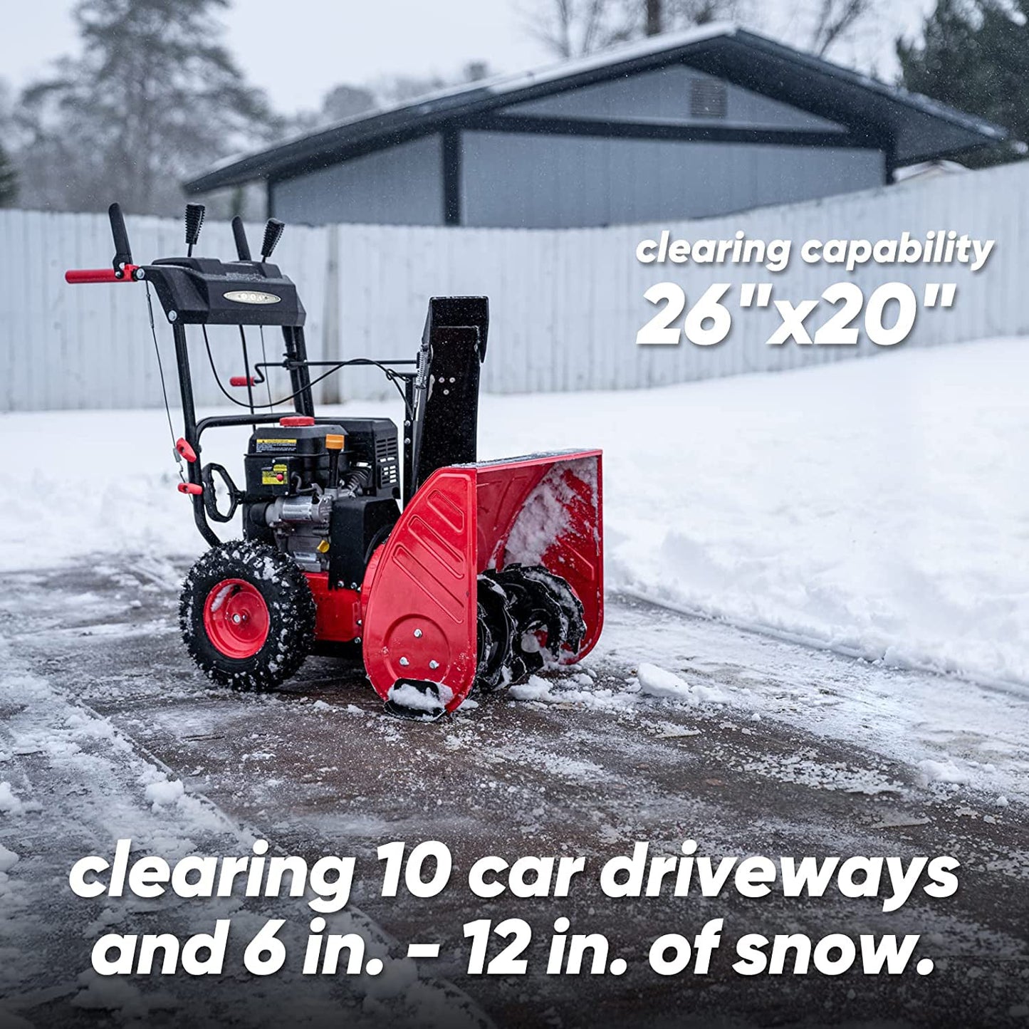 26'' 212cc Two Stage Self-Propelled Gas Snow Blower w/ Electric Start DB7109B