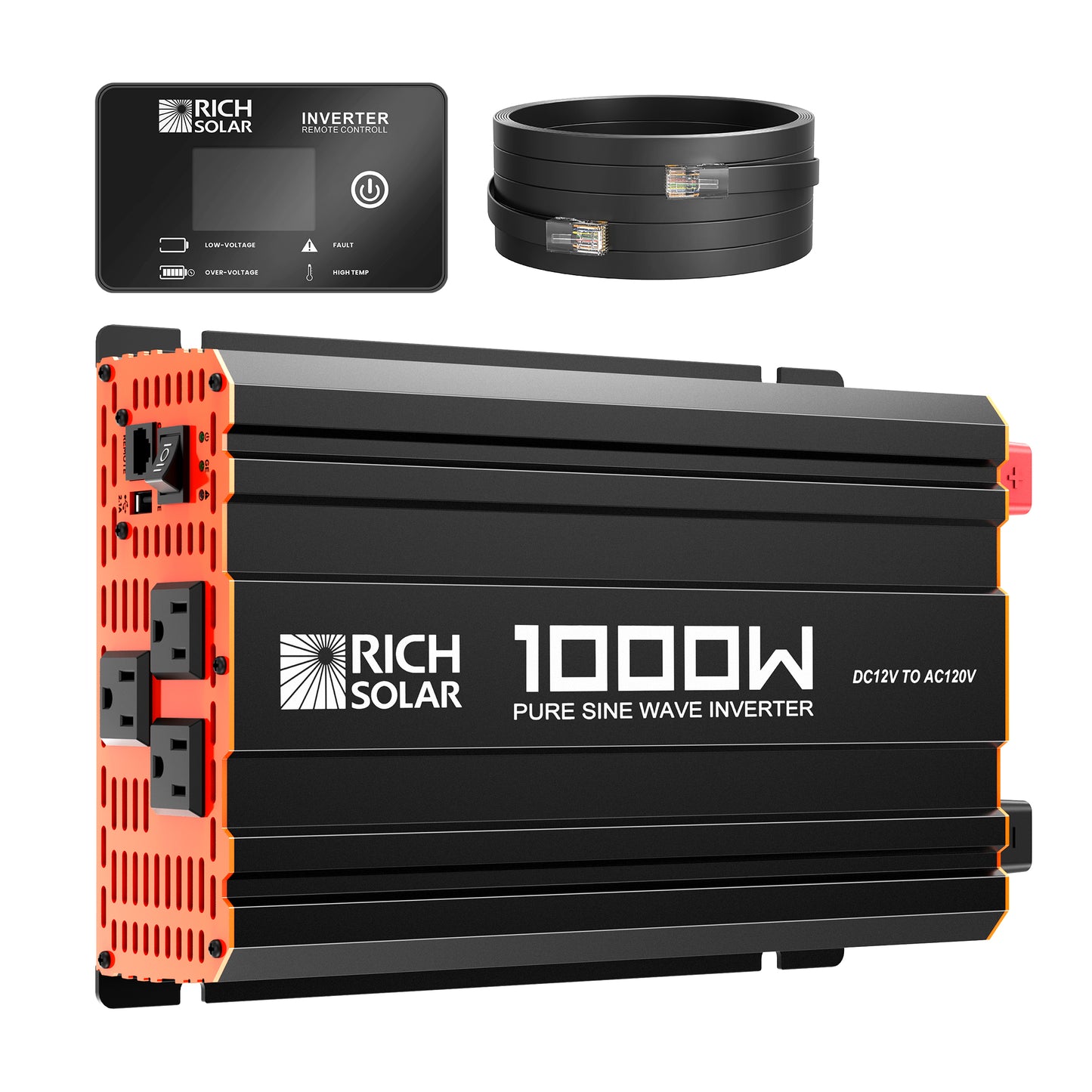 NOVA PURE 1K | 1000 Watt (1kW) 12 Volt Industrial Pure Sine Wave Inverter | Powerful 1000W 12V Off-Grid Inverter for RVs, Trailers, Campers, Vans, Trucks, Overlanders, Boats