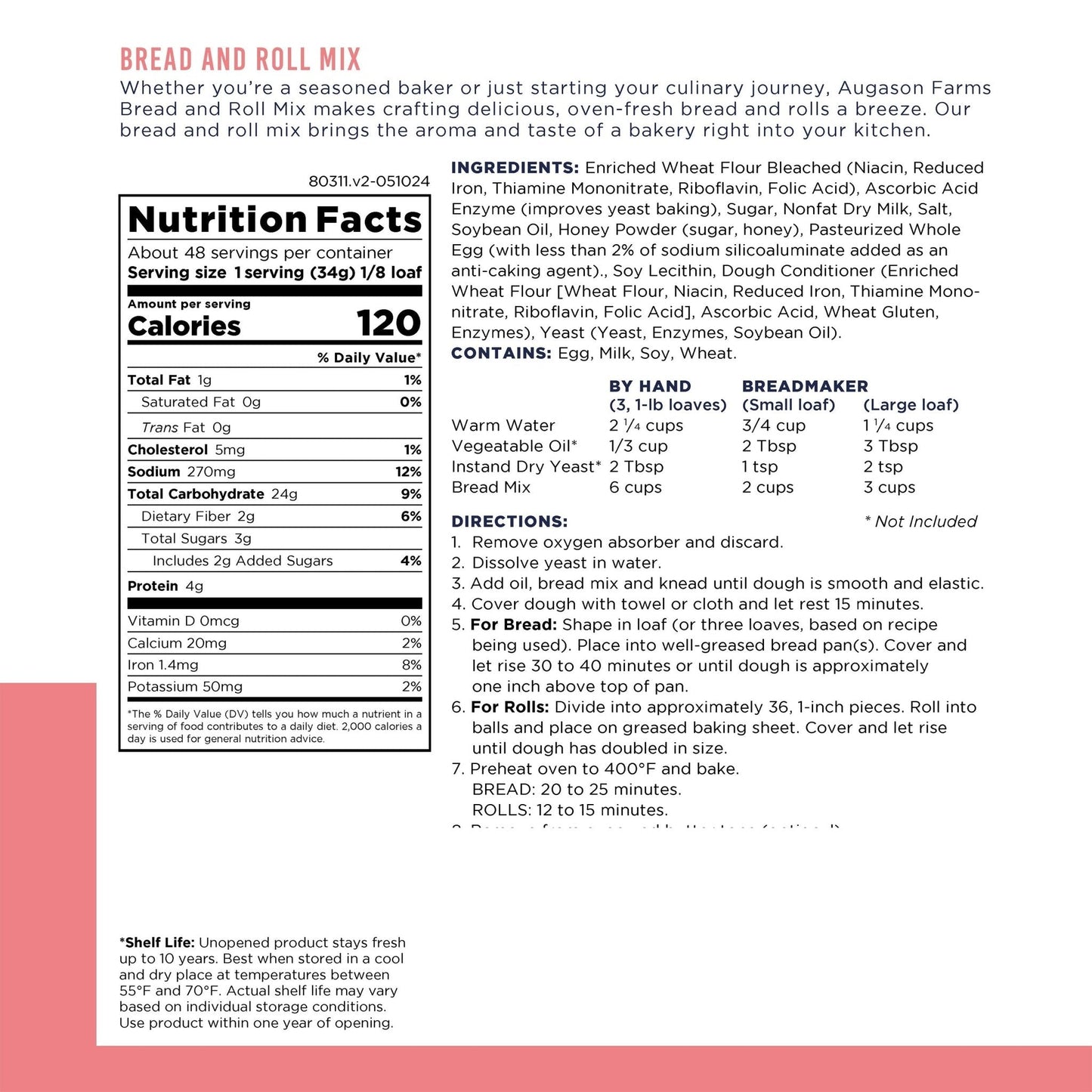 Bread and Roll Mix Can, 48 Servings