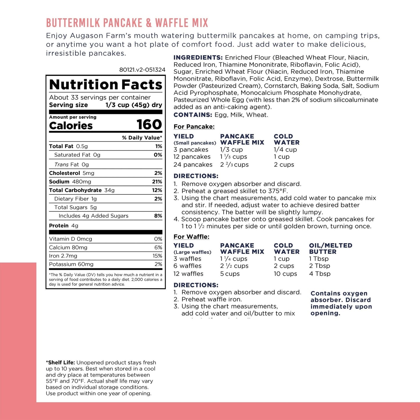 Buttermilk Pancake & Waffle Mix Can, 33 Servings