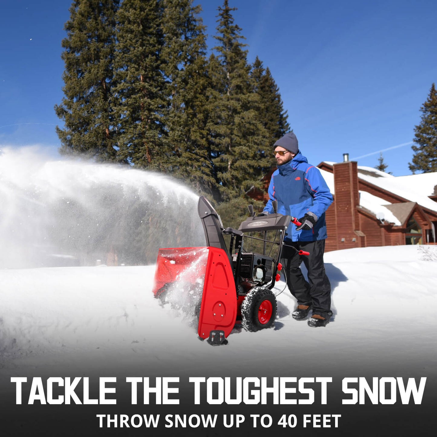 24'' 212cc Heavy-Duty Two Stage Self-Propelled Gas Snow Blower w/ Electric Start & Heated Handle DB7108B