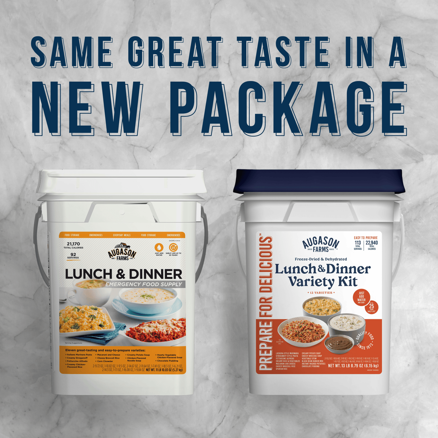 Lunch and Dinner Variety Pail, 122 Servings