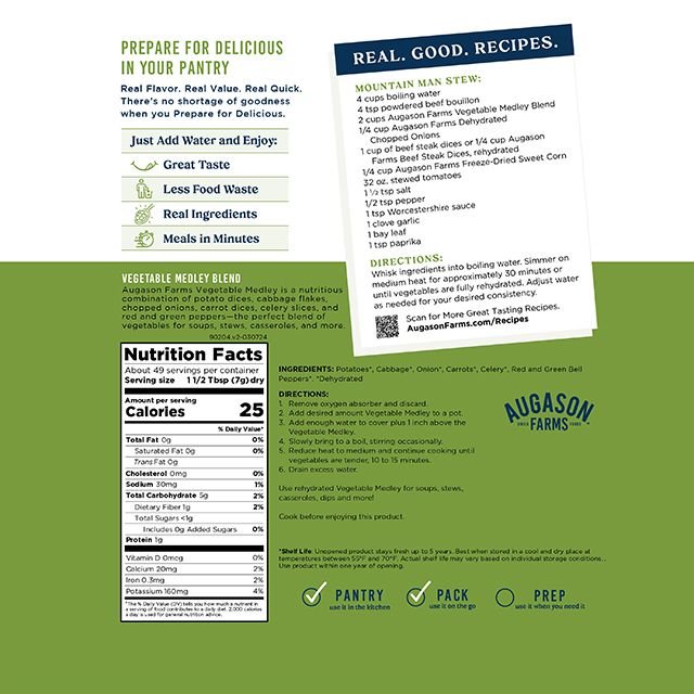 Vegetable Medley Blend Pouch, 49 Servings